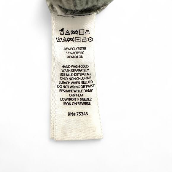 Joie Women's Striped V Neck Hooded Sweater Size L Gray White Stripe Draw Sting - Picture 7 of 8